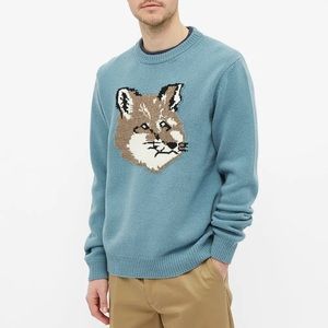 Oversized Maison kitsune Fox sweater Jacquard Lambs Wool